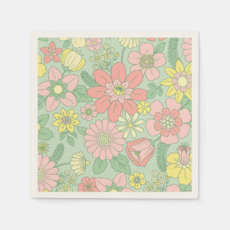 Girly rustic blommigt hand plockade Art Greenery Pappersservett