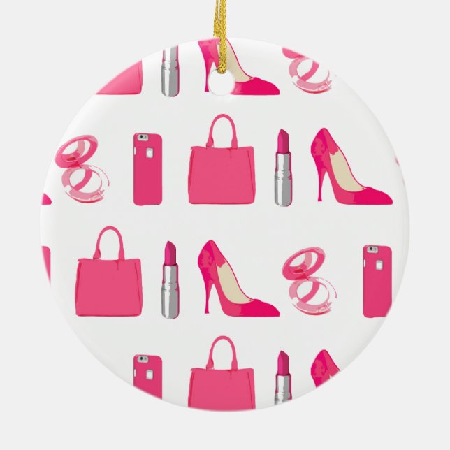 Girly sak-design julgransprydnad keramik (Baksidan)