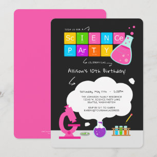 Girly Science Party-inbjudan Inbjudningar