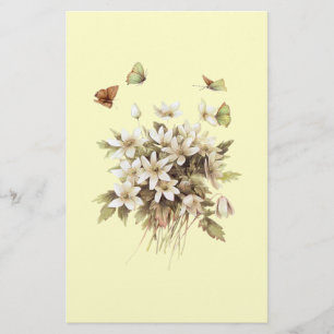 Girly shabby chic Fransk blommigt Land Brevpapper