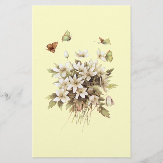 Girly shabby chic Fransk blommigt Land Brevpapper (Framsida)