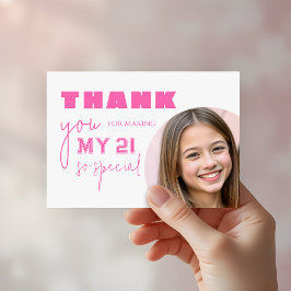 Girly Shock rosa Bold Typography-Födelsedagsfest Tack Kort