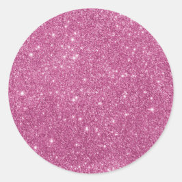 Girly Shock rosa Classic Round Sticker Runt Klistermärke