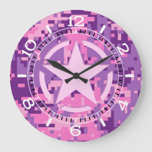 Girly Shock rosa Digital Camouflage Camo Dial Stor Klocka