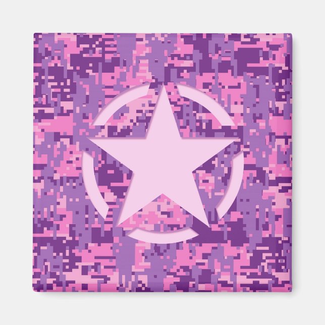 Girly Shock rosa Digital Camouflage Camo Magnet (Framsidan)