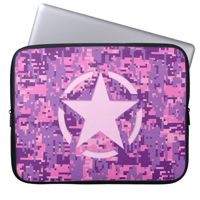Girly Shock rosa Digital Camouflage Decor Laptop Sleeve (Framsidan)