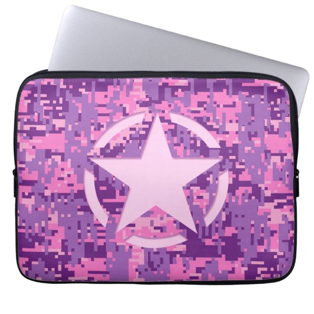 Girly Shock rosa Digital Camouflage Decor Laptop Sleeve (Framsidan)