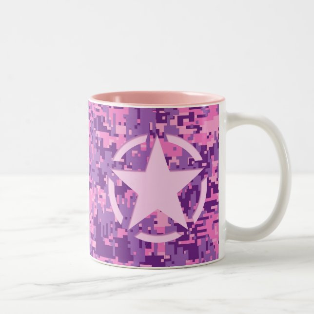 Girly Shock rosa Digital Camouflage Decor Två-Tonad Mugg (Höger)