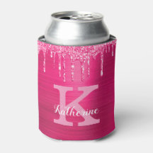 Girly Shock rosa Glitter Drips Glam Monogram Namn
