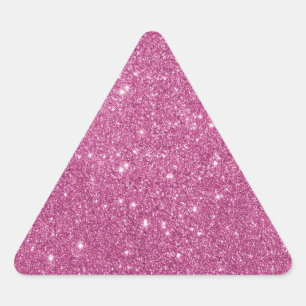 Girly Shock rosa Glitter Triangelformat Klistermärke