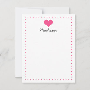 Girly Shock rosa Heart Personlig Stationery Inbjudningar