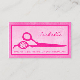 Girly Shock rosa Scissors Salon Möte påminnelse Tidsbeställning Kort