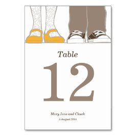 Girly Shoes & Sneakers Illustrated Bröllop Bordsnummer