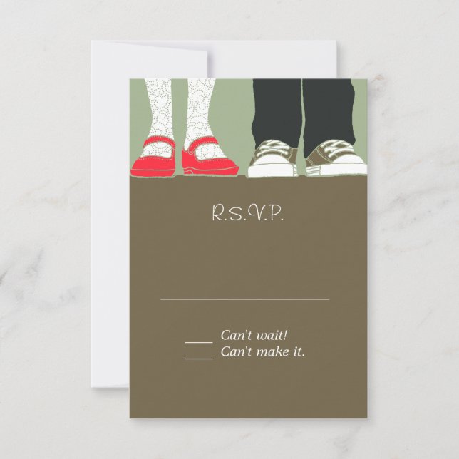 Girly Shoes & Sneakers Illustrated Bröllop (Camo) OSA Kort (Framsida)