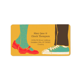 Girly Shoes & Sneakers Illustrated Bröllop Gult Adressetikett