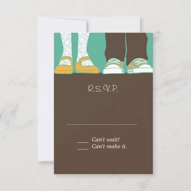 Girly Shoes & Sneakers Illustrated Bröllop (Mint) OSA Kort (Framsida)