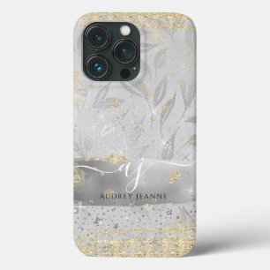 Girly Silver Guld Glitter-juveler med Initialer