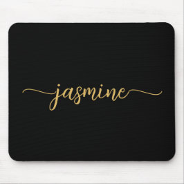 Girly Simple Black Guld Personlig Monogram Musmatta