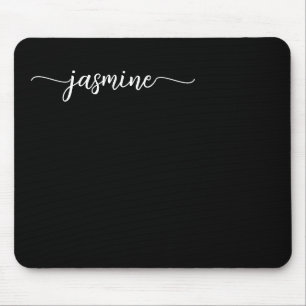 Girly Simple Black Personlig Monogram Namn Musmatta