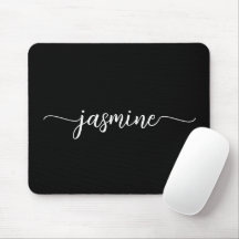 Girly Simple Black Personlig Monogram Namn