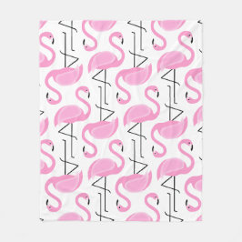 Girly Simple Modern Rosa Flamingo Pattern Fleecefilt
