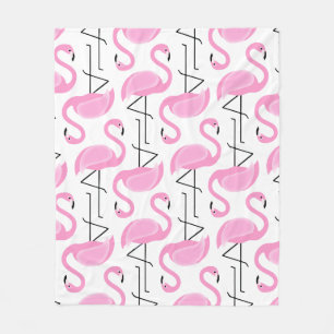 Girly Simple Modern Rosa Flamingo Pattern Fleecefilt