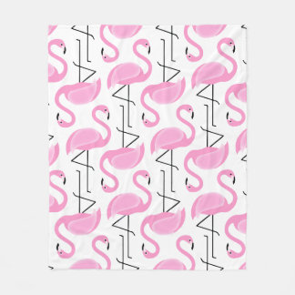 Girly Simple Modern Rosa Flamingo Pattern Fleecefilt