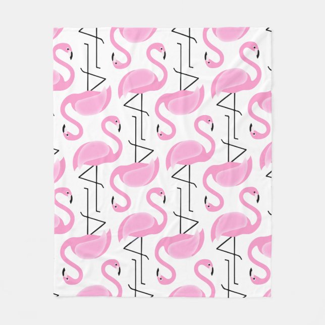 Girly Simple Modern Rosa Flamingo Pattern Fleecefilt (Framsidan)