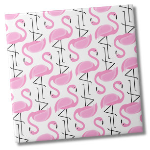 Girly Simple Modern Rosa Flamingo Pattern Kakelplatta