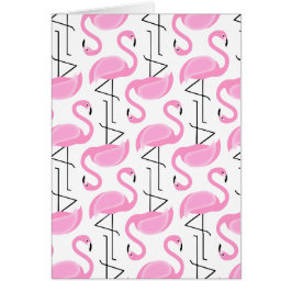Girly Simple Modern Tropical Rosa Flamingo Pattern Hälsningskort