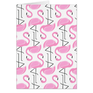Girly Simple Modern Tropical Rosa Flamingo Pattern Hälsningskort