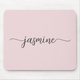 Girly Simple  Rosa Personlig Monogram Namn Musmatta
