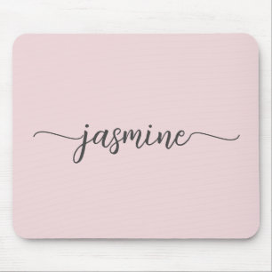 Girly Simple Rosa Personlig Monogram Namn Musmatta