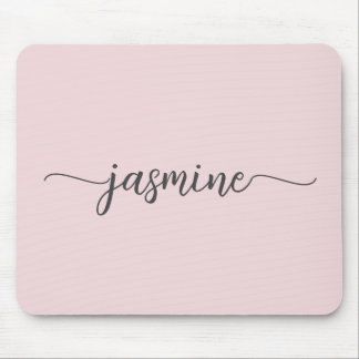 Girly Simple  Rosa Personlig Monogram Namn Musmatta