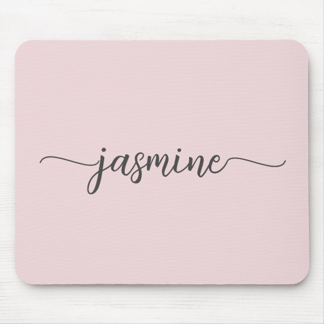 Girly Simple  Rosa Personlig Monogram Namn Musmatta (Framsidan)