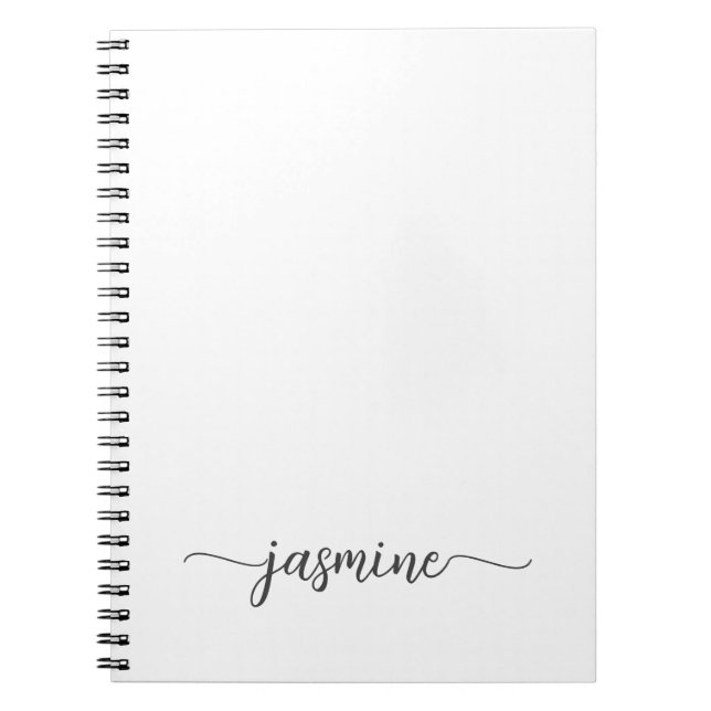 Girly Simple White Cookbook Recipe Namnteckning Anteckningsbok (Framsidan)