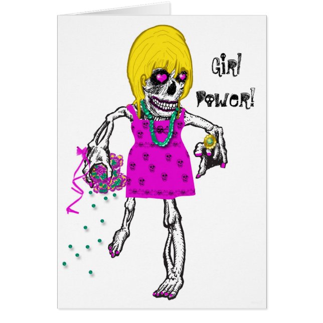 GIRLY SKELTON Card OBS Kort (Framsidan)