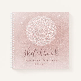 Girly Sketchbook Ditt namn Ro Guld Rosa Glitter