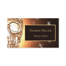 Girly Skull Gothic Guld Gult Glitter Metallic