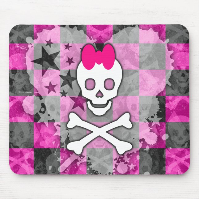 Girly Skull och korsben Musmatta (Framsidan)