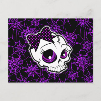 Girly Skull Vykort