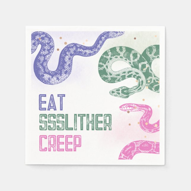 Girly Snake Party Napkins Pappersservett (Framsidan)