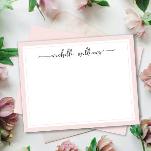 Girly Snyggt Calligraphy Script Namnteckning N Anteckningskort