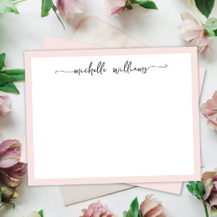 Girly Snyggt Calligraphy-skript Namnteckning Anteckningskort