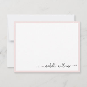 Girly Snyggt Monogram Namn Namnteckning skript Anteckningskort