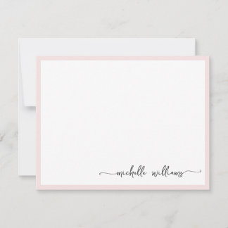 Girly Snyggt Monogram Namn Namnteckning skript Anteckningskort