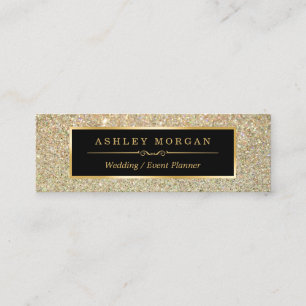 Girly Snyggt och Mode Beauty Guld Glitter Mini Visitkort