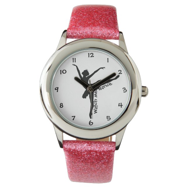 Girly Snyggt WATCH ME DANCE Ballerina Silhouette Armbandsur (Framsida)