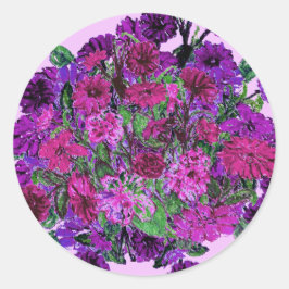 Girly Soft Lilac med Söt Lila Flower Sticker Runt Klistermärke