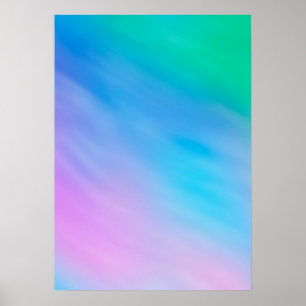 Girly Soft Rainbow Färgad Himlar Poster